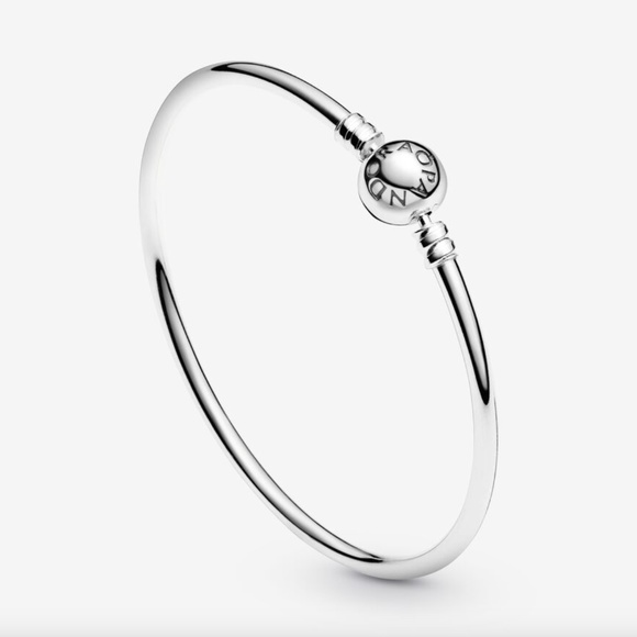 Pandora "Moments" Silver Bangle Bracelet - Picture 1 of 7